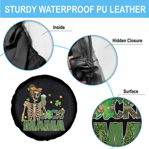 Irish Skeleton Mom Spare Tire Cover Lucky Mama Messy Bun Drinking Beer St Patrick's Day Mother's Day TS02 Print Your Wear