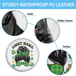 Funny St Patricks Day Spare Tire Cover Lucky Mama Messy Bun Mom TS02 Print Your Wear