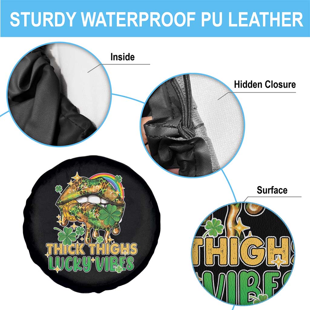 Funny St Patricks Day Women Spare Tire Cover Thick Thighs Lucky Vibes Leopard Biting Lips TS02 Print Your Wear