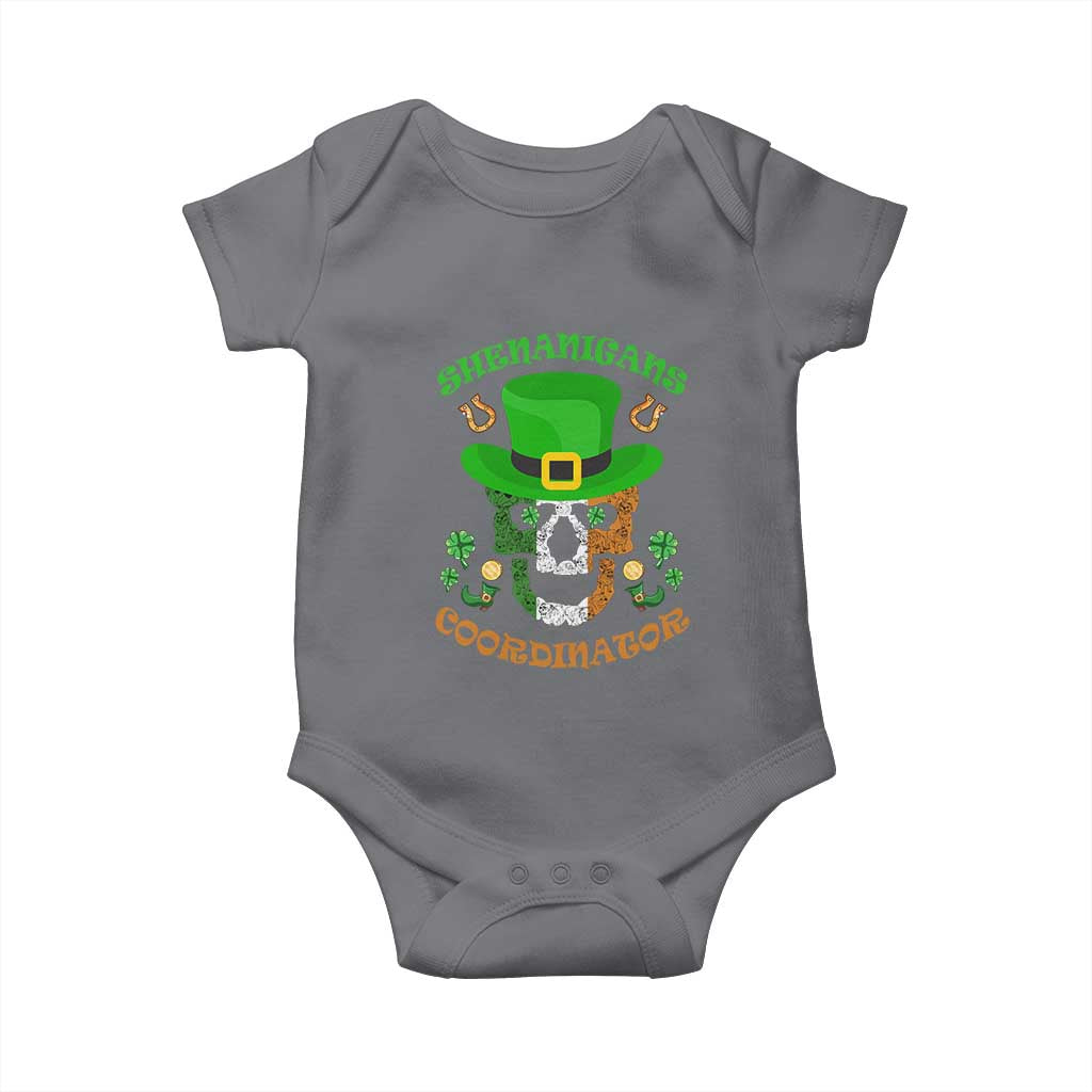 Irish Skull Baby Onesie Shenanigans Coordinator St Patrick's Day TS02 Charcoal Print Your Wear