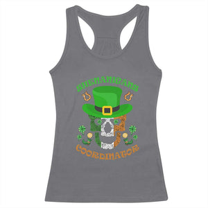 Irish Skull Racerback Tank Top Shenanigans Coordinator St Patrick's Day TS02 Charcoal Print Your Wear