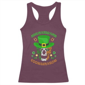 Irish Skull Racerback Tank Top Shenanigans Coordinator St Patrick's Day TS02 Maroon Print Your Wear