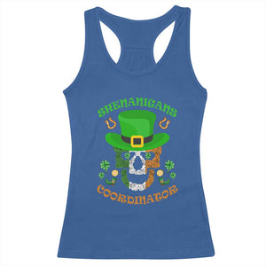 Irish Skull Racerback Tank Top Shenanigans Coordinator St Patrick's Day TS02 Royal Blue Print Your Wear