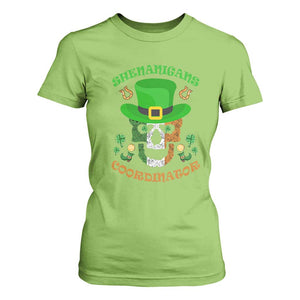 Irish Skull T Shirt For Women Shenanigans Coordinator St Patrick's Day TS02 Lime Print Your Wear