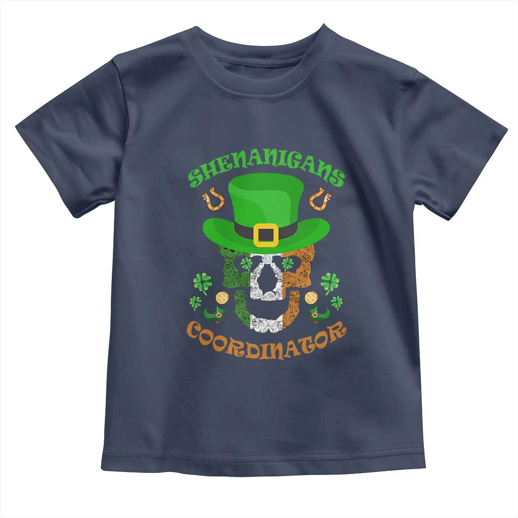 Irish Skull Toddler T Shirt Shenanigans Coordinator St Patrick's Day TS02 Navy Print Your Wear