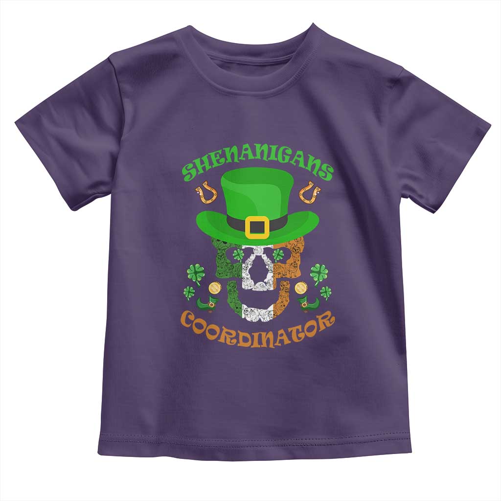 Irish Skull Toddler T Shirt Shenanigans Coordinator St Patrick's Day TS02 Purple Print Your Wear