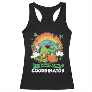 Cute St Patricks Day Racerback Tank Top Shenanigans Coordinator Gnomes Rainbow TS02 Black Print Your Wear