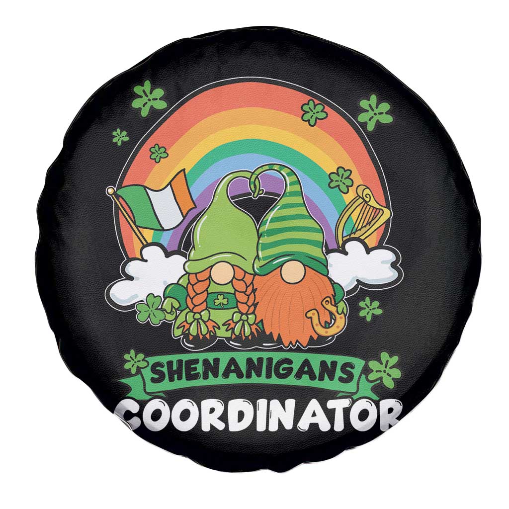 Cute St Patricks Day Spare Tire Cover Shenanigans Coordinator Gnomes Rainbow TS02 Print Your Wear