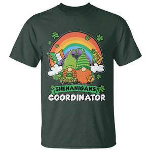 Cute St. Patricks Day T Shirt Shenanigans Coordinator Gnomes Rainbow TS02 Dark Forest Green Printyourwear