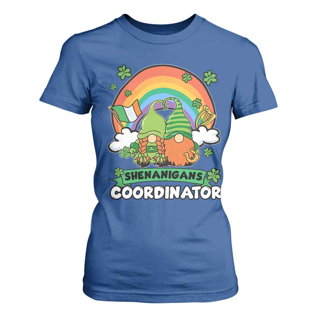 Cute St Patricks Day T Shirt For Women Shenanigans Coordinator Gnomes Rainbow TS02 Royal Blue Print Your Wear