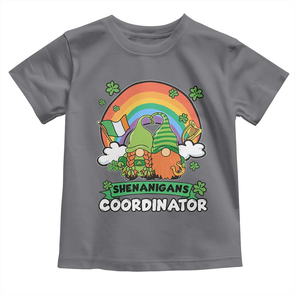 Cute St Patricks Day Toddler T Shirt Shenanigans Coordinator Gnomes Rainbow TS02 Charcoal Print Your Wear