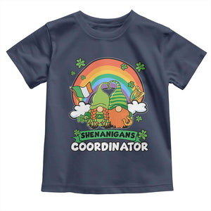 Cute St Patricks Day Toddler T Shirt Shenanigans Coordinator Gnomes Rainbow TS02 Navy Print Your Wear