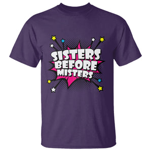 Galentine's Day T Shirt Sisters Before Misters Retro TS02 Purple Printyourwear