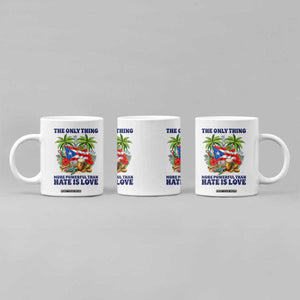 The Only Thing More Powerful Than Hate Is Love Puerto Rico Coffee Mug Unity and Love Boricua Heritage Pride TS02 Print Your Wear
