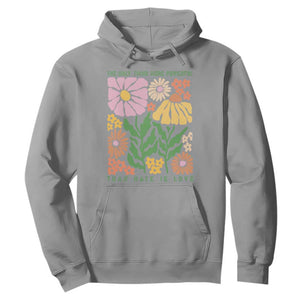 The Only Thing More Powerful Than Hate Is Love Hoodie Retro Floral Bunny Inspirational Quote TS02 Sport Gray Print Your Wear