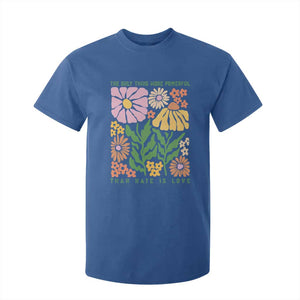 The Only Thing More Powerful Than Hate Is Love T Shirt For Kid Retro Floral Bunny Inspirational Quote TS02 Royal Blue Print Your Wear