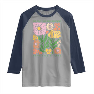 The Only Thing More Powerful Than Hate Is Love Raglan Shirt Retro Floral Bunny Inspirational Quote TS02 Sport Gray Navy Print Your Wear