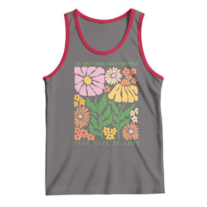 The Only Thing More Powerful Than Hate Is Love Tank Top Retro Floral Bunny Inspirational Quote TS02 Deep Heather Red Print Your Wear