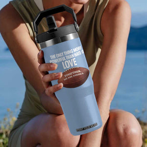 The Only Thing More Powerful Than Hate Is Love Flip Straw Tumbler Together We Are America Football Bunny Inspirational Quote TS02 One Size: 30 oz Light Blue Print Your Wear