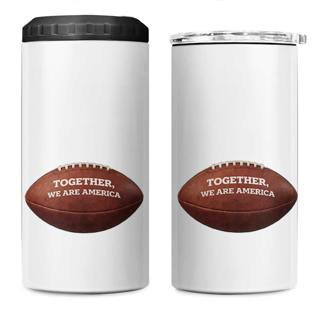 The Only Thing More Powerful Than Hate Is Love 4 in 1 Can Cooler Tumbler Together We Are America Football Bunny Inspirational Quote TS02 One Size: 16 oz Black Print Your Wear