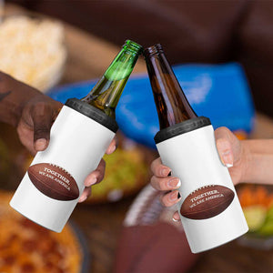 The Only Thing More Powerful Than Hate Is Love 4 in 1 Can Cooler Tumbler Together We Are America Football Bunny Inspirational Quote TS02 Print Your Wear