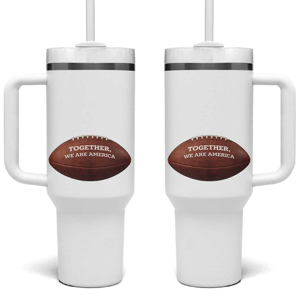 The Only Thing More Powerful Than Hate Is Love Tumbler With Handle Together We Are America Football Bunny Inspirational Quote TS02 One Size: 40 oz Black Print Your Wear
