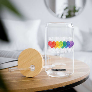 The Only Thing More Powerful Than Hate Is Love Glass Can Rainbow Hearts Pride Unity Bunny Inspirational Quote TS02 Print Your Wear