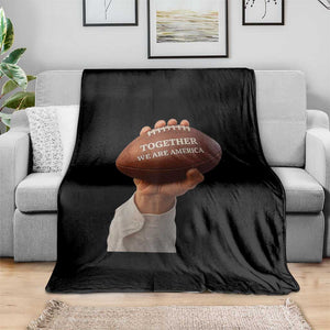 Together We Are America Bunny Holding Football Throw Blanket Unity Game Day Inspirational Quote TS02 Print Your Wear