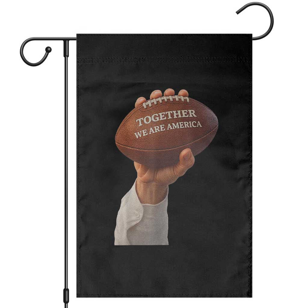 Together We Are America Bunny Holding Football Garden Flag Unity Game Day Inspirational Quote TS02 Black Print Your Wear