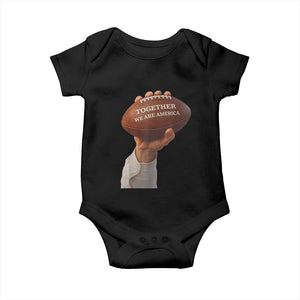 Together We Are America Bunny Holding Football Baby Onesie Unity Game Day Inspirational Quote TS02 Black Print Your Wear