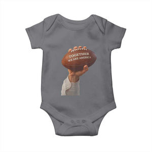 Together We Are America Bunny Holding Football Baby Onesie Unity Game Day Inspirational Quote TS02 Charcoal Print Your Wear