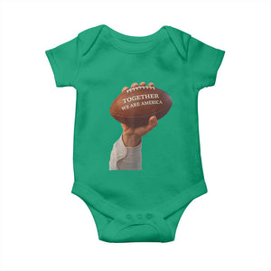 Together We Are America Bunny Holding Football Baby Onesie Unity Game Day Inspirational Quote TS02 Irish Green Print Your Wear