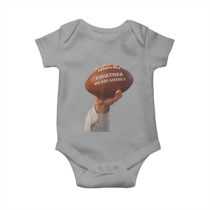 Together We Are America Bunny Holding Football Baby Onesie Unity Game Day Inspirational Quote TS02 Sport Gray Print Your Wear