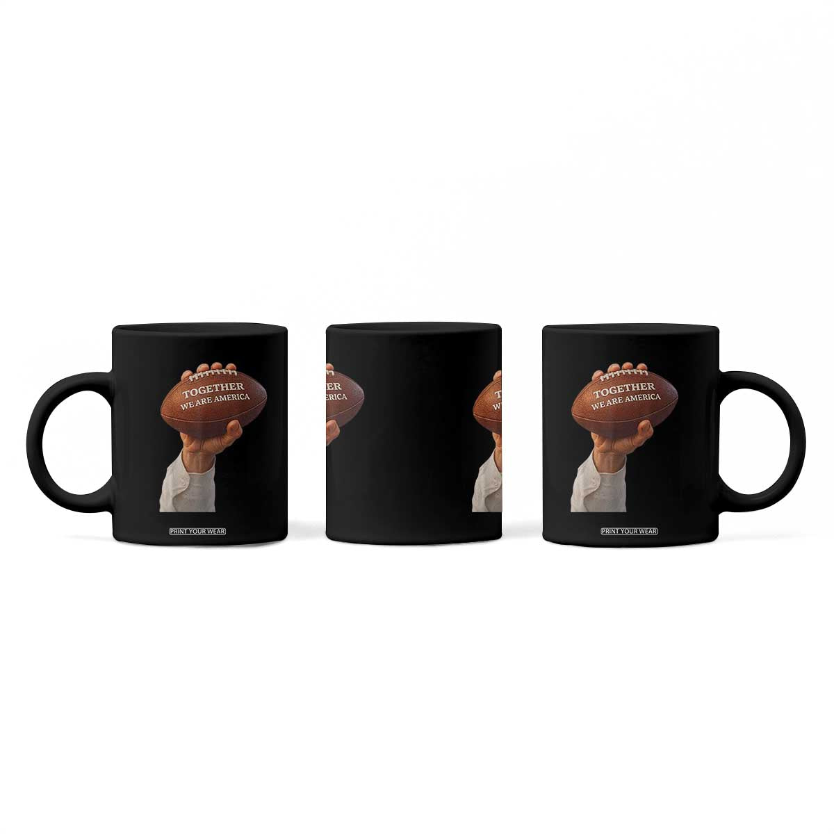 Together We Are America Bunny Holding Football Coffee Mug Unity Game Day Inspirational Quote TS02 Print Your Wear