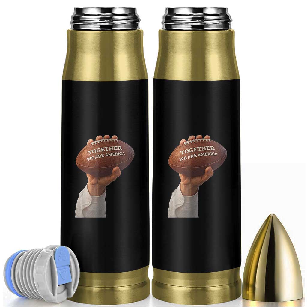 Together We Are America Bunny Holding Football Bullet Tumbler Unity Game Day Inspirational Quote TS02 Black Print Your Wear
