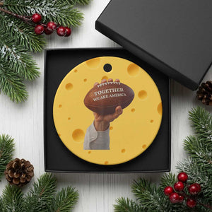 Together We Are America Bunny Holding Football Ceramic Ornament Unity Game Day Inspirational Quote TS02 1pc Yellow Cheese Print Your Wear