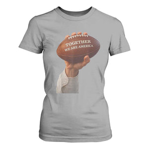 Together We Are America Bunny Holding Football T Shirt For Women Unity Game Day Inspirational Quote TS02 Sport Gray Print Your Wear