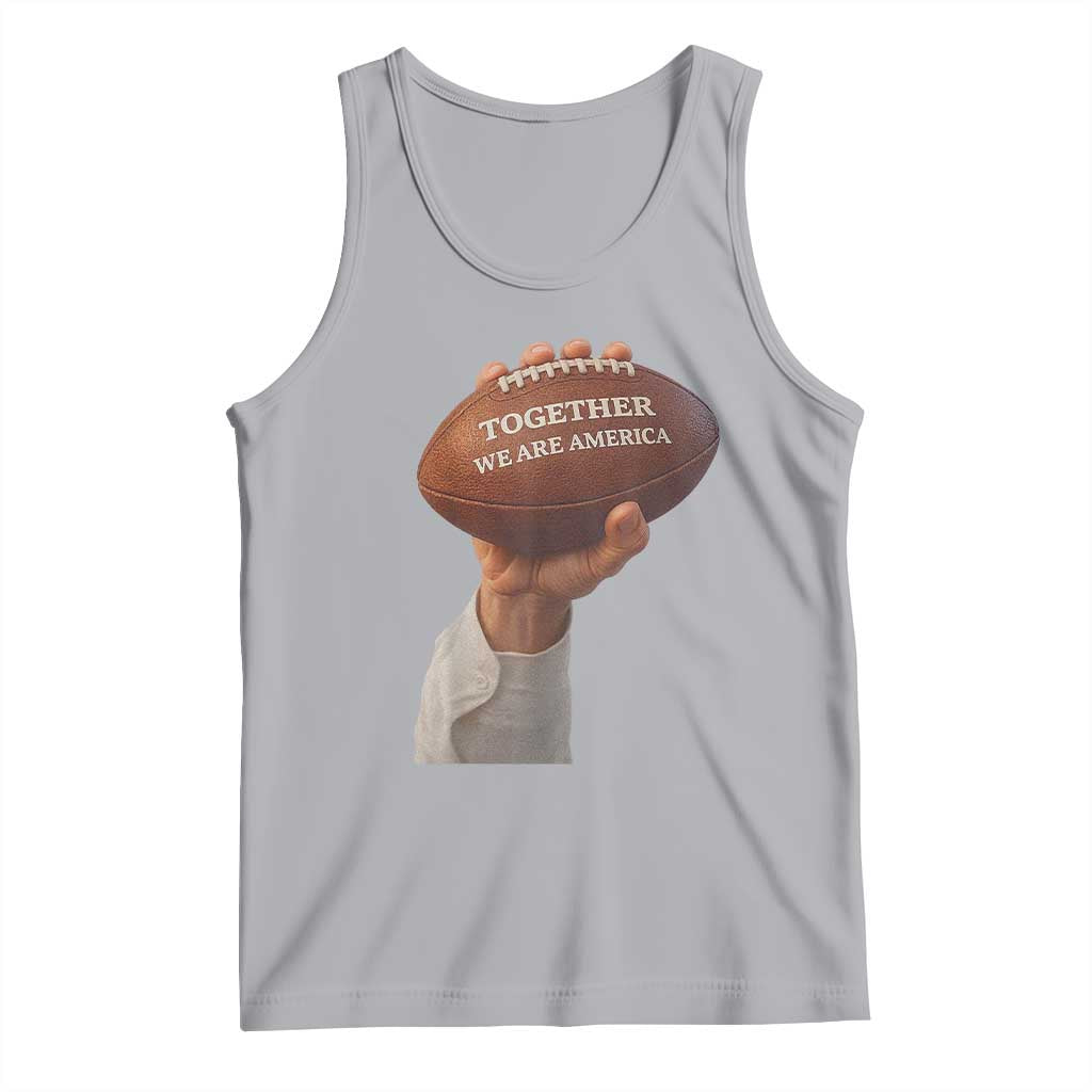 Together We Are America Bunny Holding Football Tank Top Unity Game Day Inspirational Quote TS02 Athletic Heather Print Your Wear