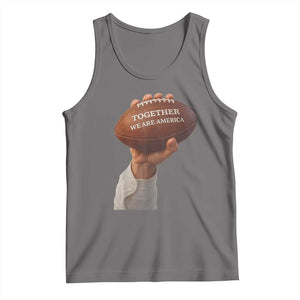 Together We Are America Bunny Holding Football Tank Top Unity Game Day Inspirational Quote TS02 Deep Heather Print Your Wear