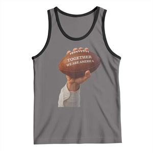 Together We Are America Bunny Holding Football Tank Top Unity Game Day Inspirational Quote TS02 Deep Heather Black Print Your Wear