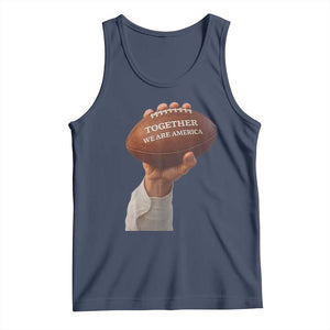 Together We Are America Bunny Holding Football Tank Top Unity Game Day Inspirational Quote TS02 Navy Print Your Wear