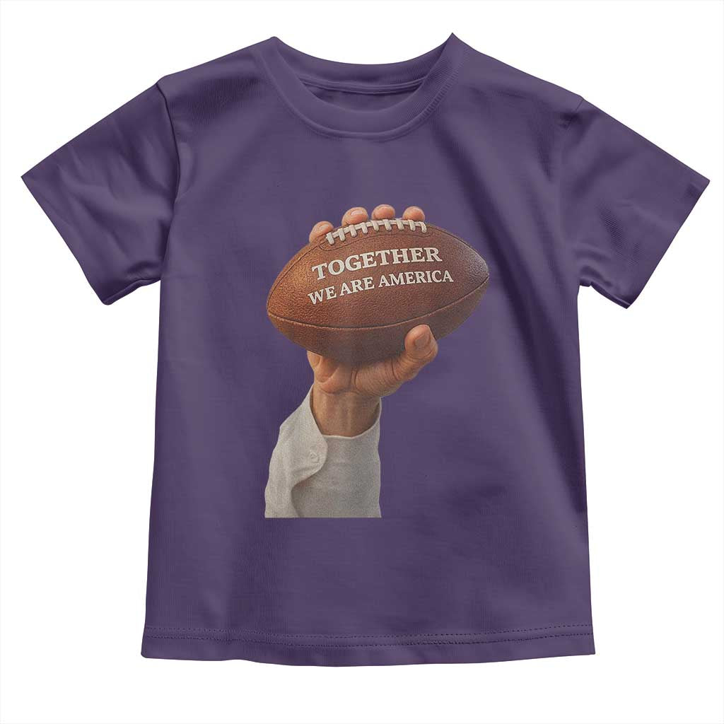 Together We Are America Bunny Holding Football Toddler T Shirt Unity Game Day Inspirational Quote TS02 Purple Print Your Wear