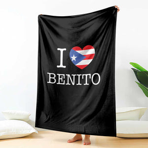 I Love Benito Puerto Rico Flag Heart Throw Blanket Boricua Music Fan Game Day Everyday TS02 Print Your Wear