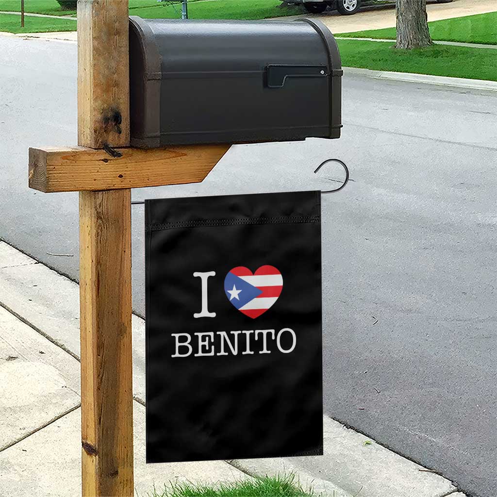 I Love Benito Puerto Rico Flag Heart Garden Flag Boricua Music Fan Game Day Everyday TS02 Print Your Wear