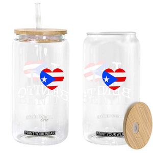 I Love Benito Puerto Rico Flag Heart Glass Can Boricua Music Fan Game Day Everyday TS02 Print Your Wear