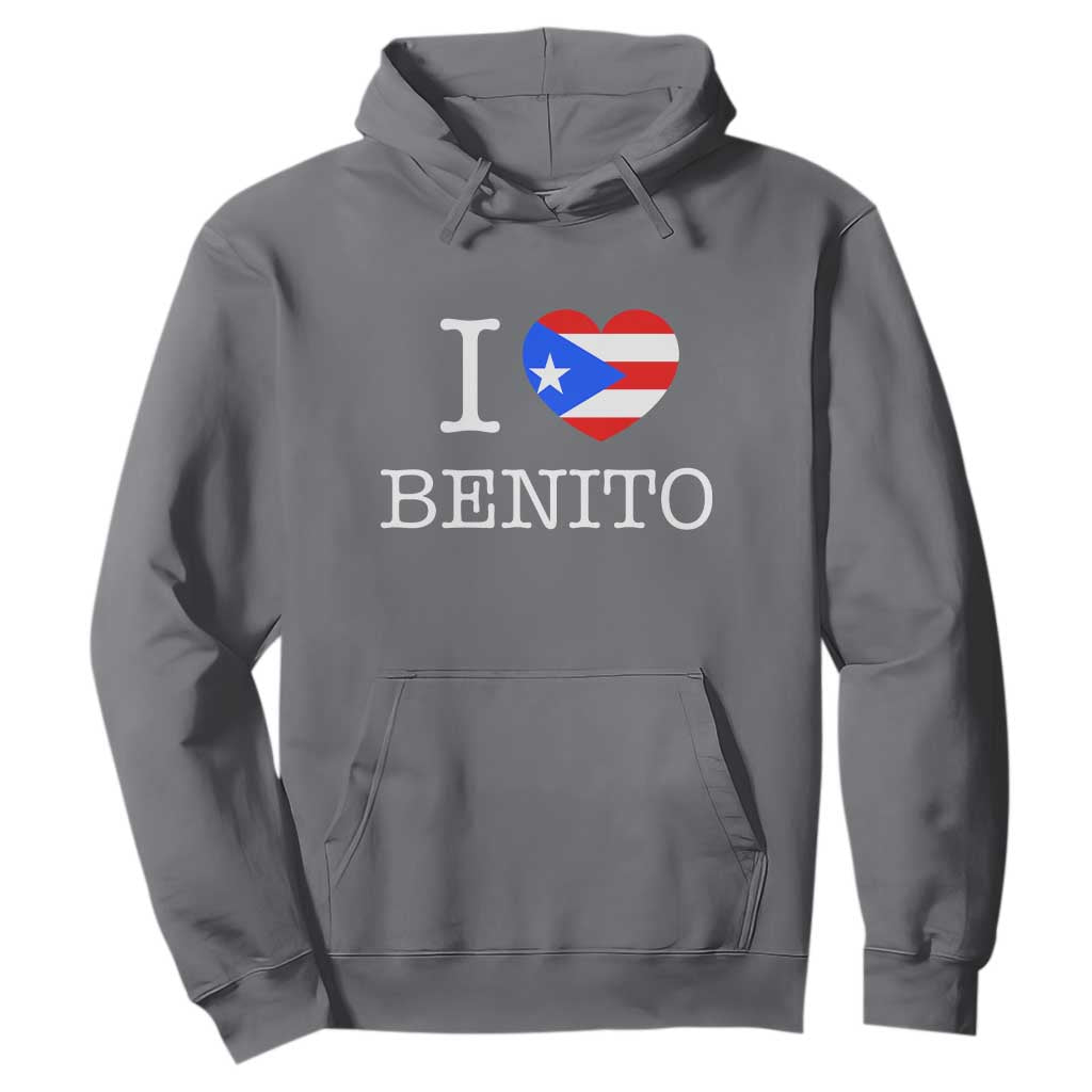 I Love Benito Puerto Rico Flag Heart Hoodie Boricua Music Fan Game Day Everyday TS02 Charcoal Print Your Wear