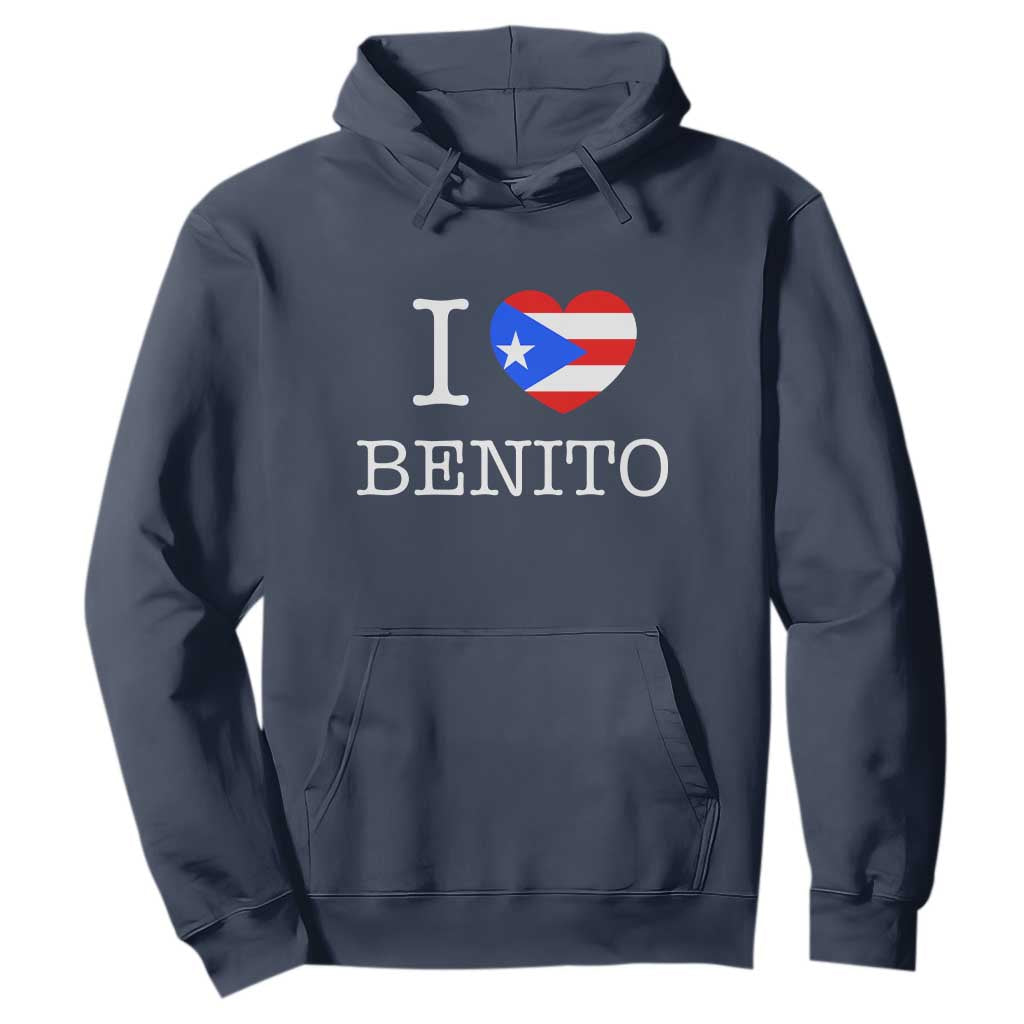 I Love Benito Puerto Rico Flag Heart Hoodie Boricua Music Fan Game Day Everyday TS02 Navy Print Your Wear