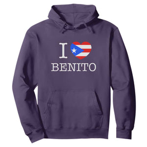 I Love Benito Puerto Rico Flag Heart Hoodie Boricua Music Fan Game Day Everyday TS02 Purple Print Your Wear