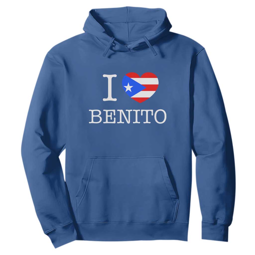 I Love Benito Puerto Rico Flag Heart Hoodie Boricua Music Fan Game Day Everyday TS02 Royal Blue Print Your Wear