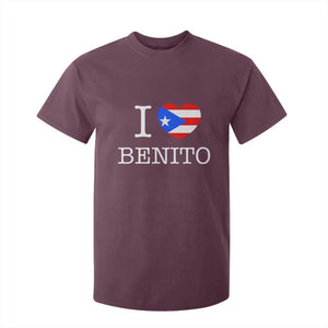 I Love Benito Puerto Rico Flag Heart T Shirt For Kid Boricua Music Fan Game Day Everyday TS02 Maroon Print Your Wear